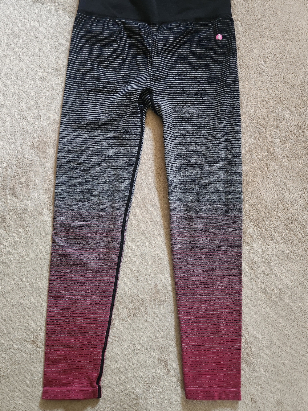 Electric Yoga Women's Ombre Black to Pink Compressions Athletic Leggings